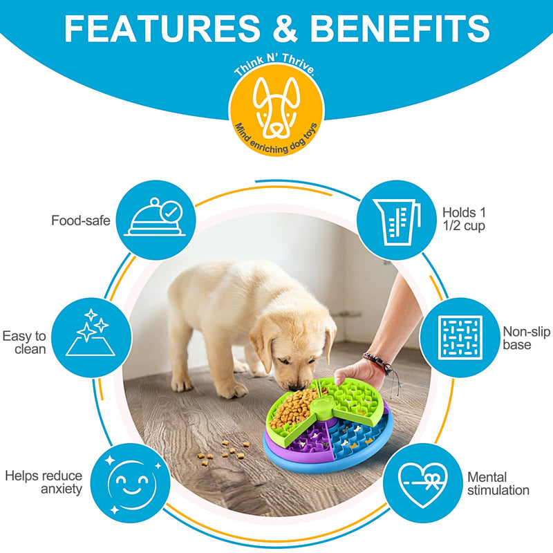 Slow Feeder Dog Bowls 3 Layers, Interactive Dog Puzzle Game, Dog Enrichment Toys, Anti-Slip Slow Eating Dog Bowl, Maze Dog Food Bowl, Anti-Choking Puzzle Feeder Dog Bowl for Dogs & Cats colorful - PawsPlanet Australia