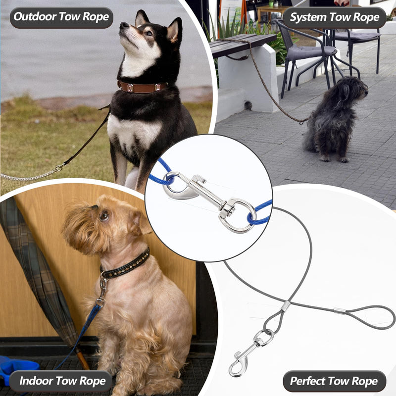 Xindojuz 3 PCS Chew Proof Dog Leash, 26 Inch Metal Cable Leads for Small and Medium Dogs Non-Tangle Connect Heavy Duty Dog Leash Extender Rope Dogs Leashes for Any Leashes & Collar & Harness - PawsPlanet Australia