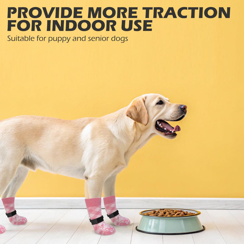 EXPAWLORER Dog Socks to Prevent Licking Paws, Dog Shoes for Hot Pavement, Anti Slip Dog Booties for Hardwood Floors, Dog Boots & Paw Protectors for Small Medium Large Senior Dogs, Pink XS X-Small - PawsPlanet Australia