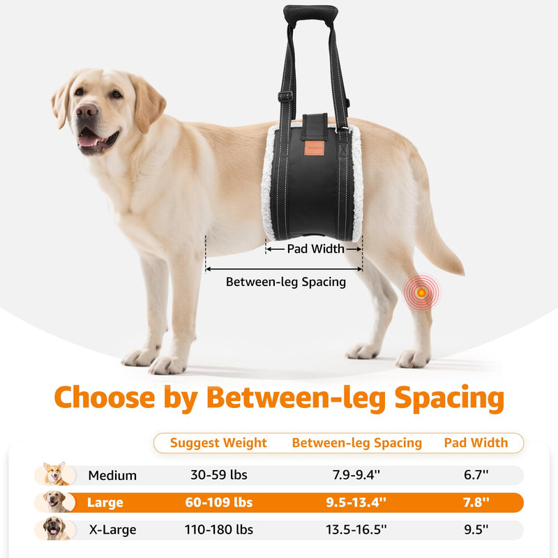 LOOBANI Dog Lift Harness for Back Legs, Portable Dog Sling for Large Dogs Hind Leg Support, Comfortable Leg Support Assistance for Elderly Dogs with Hip, ACL Brace, Senior, Injured - PawsPlanet Australia