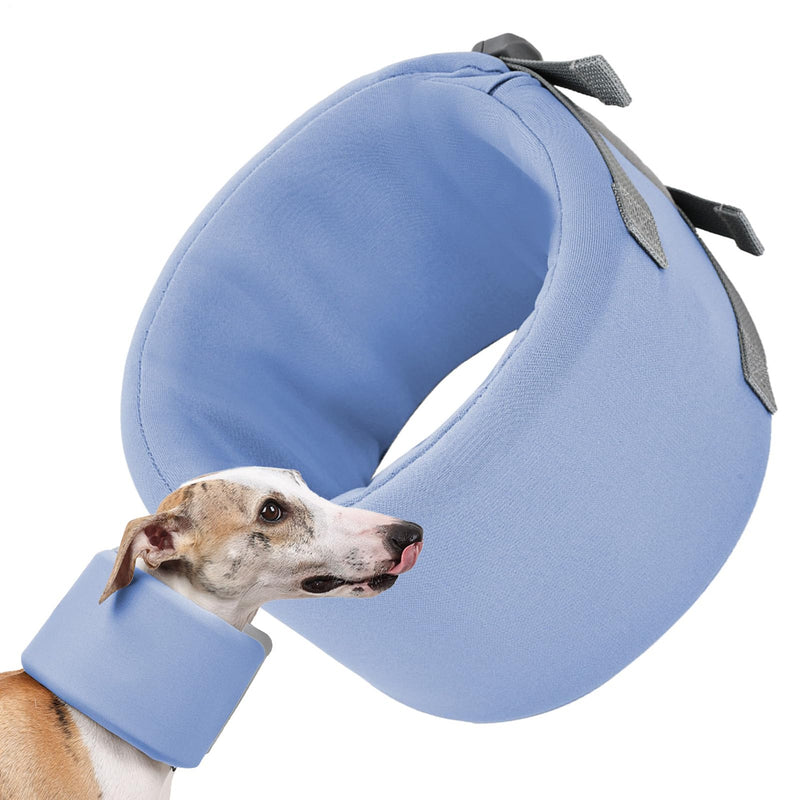 Collar for Dogs, Adjustable Protective Shield, Dog Brace, for Use in Veterinary Medical Clinics, for Puppies, Cats, Medium and blue L
