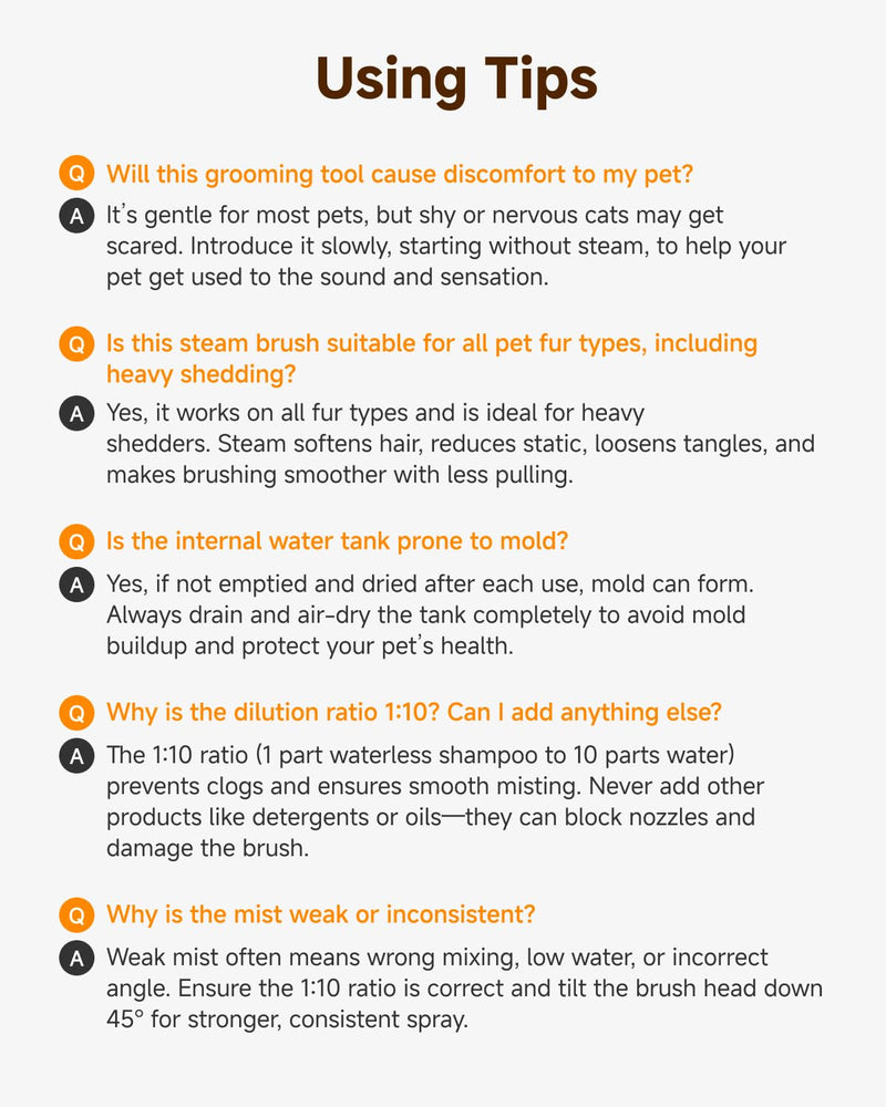 Pet Spray Brush for Cats & Dogs, 3-in-1 Grooming Tool with Steam Mist, 2-Speed Spray Settings, Removes Dander & Deshedding, One-Touch Self-Cleaning Hair Brush, for Long Short Hair Pets