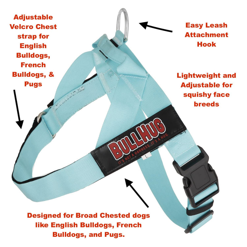 BULLHUG Adjustable Dog Harness– No Pull, No Choke – for English Bulldogs, French Bulldogs, Pugs & Broad-Chested Breeds – Easy, Safe Walks (Silver, Medium) SILVER Medium - (Neck: 17" - 20" Chest: 25" - 30") - PawsPlanet Australia
