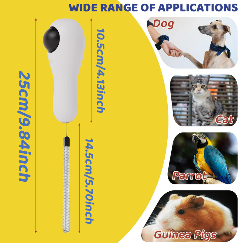 Dog Training Clickers with Wrist Strap, Training Clicker for Pet Like Dog Cat Horse Bird Dolphin Puppy, Big Buttons and Loud Sound (White) White - PawsPlanet Australia