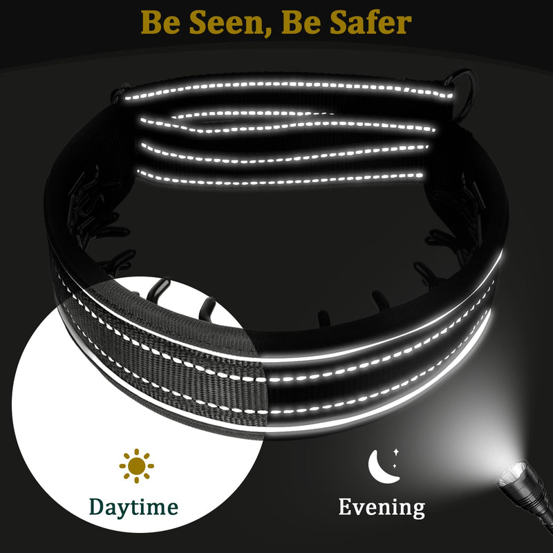 Mayerzon Prong Collar for Large Medium Dogs, Patented Reflective Pinch Collar with Metal Buckle, No Pull Adjustable Hidden Covered Dog Walking Training for Pitbull German Shepherd Doberman Large: 15''-22'' - PawsPlanet Australia