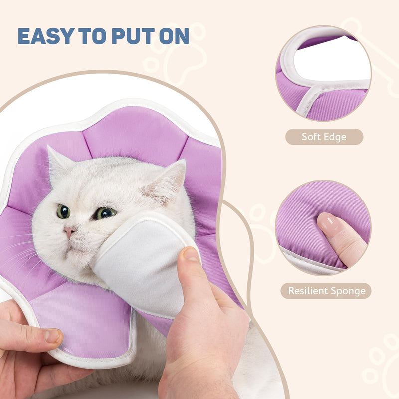 Avont Adjustable Soft Cat Recovery Cone Collar Bundle with Breathable Cat Recovery Suit After Surgery -M