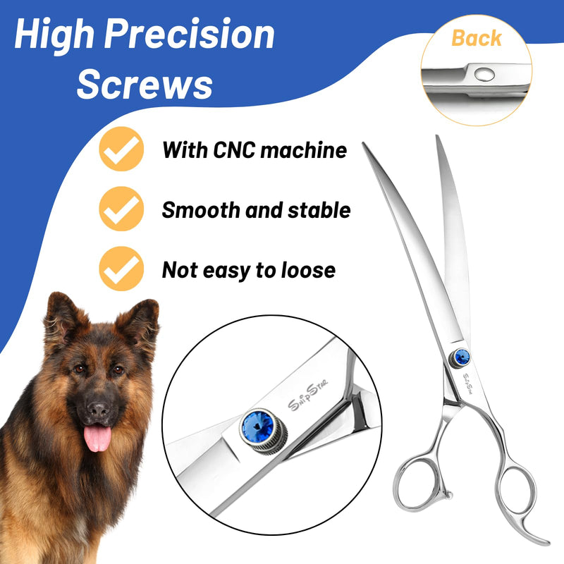 9 inch Curved Dog Grooming Scissors,30 Degree Bend,Sharp Grooming Cutting Scissors,VG10 Steel Pet Shears,Ergonomic Trimming Scissors,for Medium Large Dog Cat,Professional Groomer and Home Use 9 inch - PawsPlanet Australia