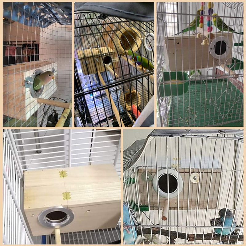 PINVNBY Parakeet Nesting Box Bird House Wood Breeding Box Parrots Mating Box for Lovebirds Budgie Finch Cockatoo Canary and Medium-Sized Birds(S) 【Wood】 Small - PawsPlanet Australia