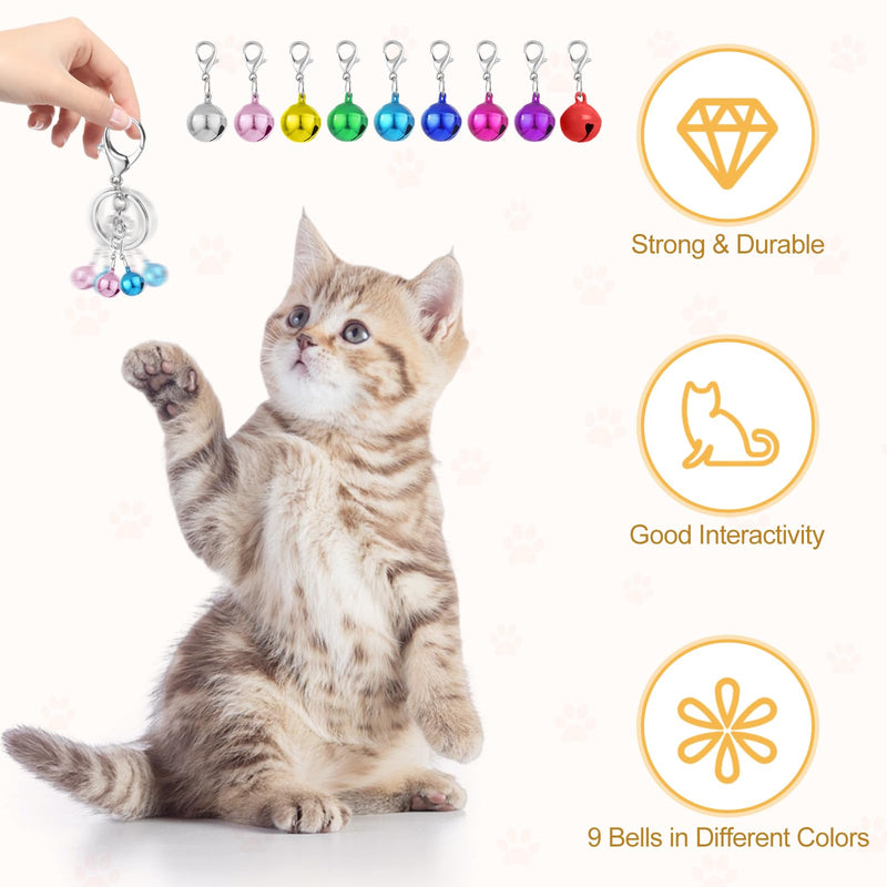 Cat Collar Bell Pet Bells for Cat Dog Collar, 9 Pack Small Dog Puppy Pet Bells for Collars with 1Pack Keychain - PawsPlanet Australia