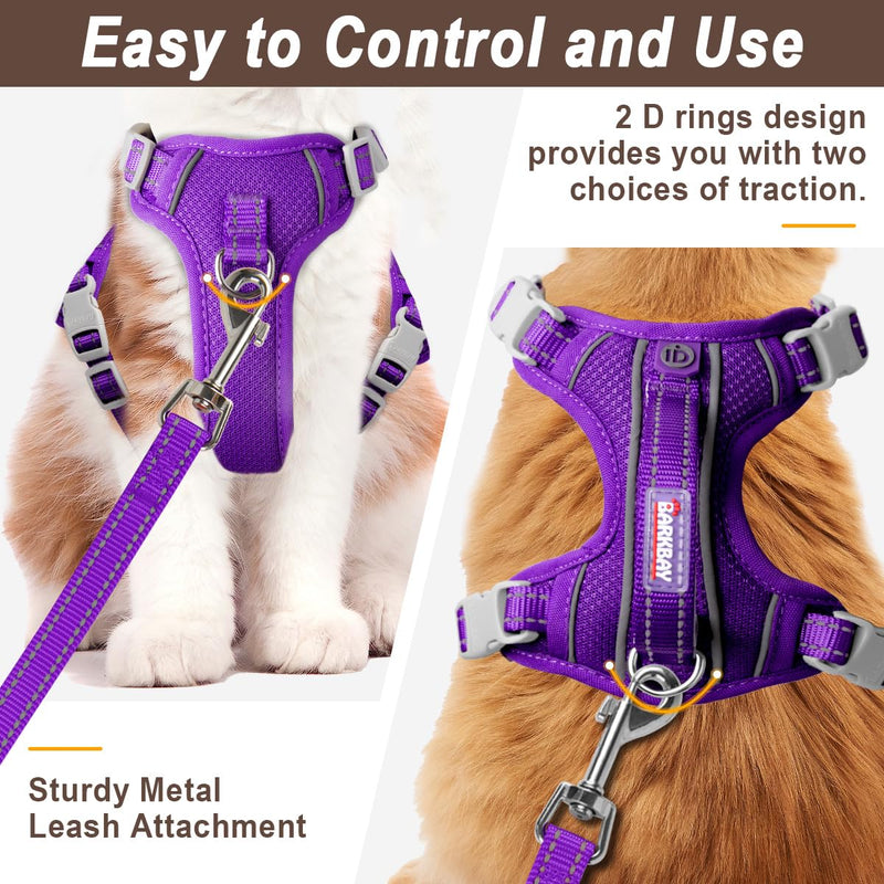Cat Harness and Leash Set for Walking Escape Proof for Small Large cat Kitten Harness with ID tag Pocket (Purple,S) Purple