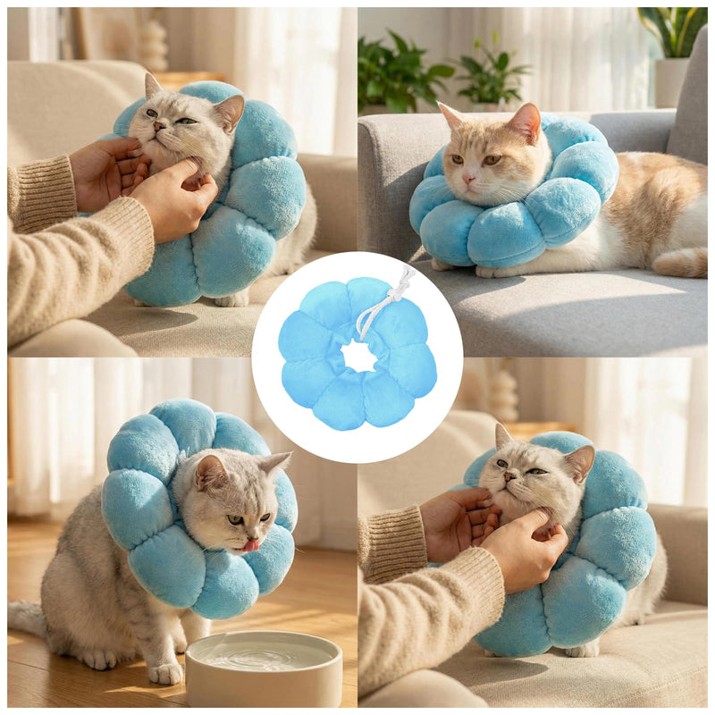 JSTHHTT Cat Neck Brace, Elizabethan Cat Neck Collar, Soft Sunflower Cat Neck Brace Cone, Anti-Bite Safety Protective Collar, for Small Dogs After Surgery and Injuries