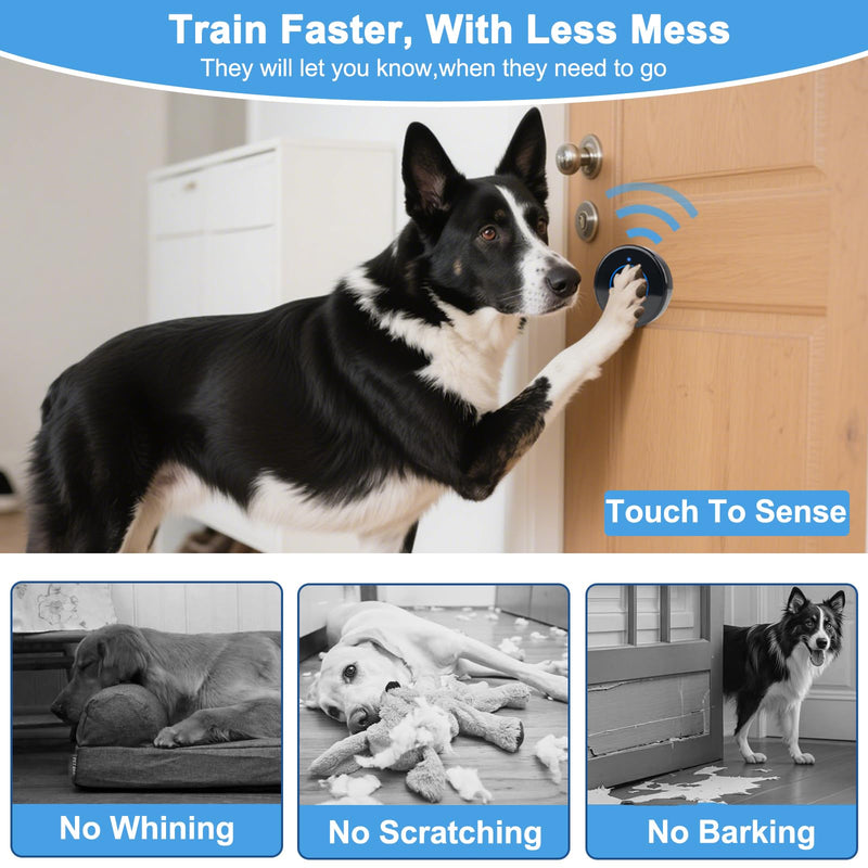 Dog Door Bell, Wireless Dog Doorbells for Potty Training – Dog Bells to Go Outside, 1000Feet Range, Waterproof Button, 55 Melodies & 5 Notification Modes (2 Buttons) 2 Buttons - PawsPlanet Australia