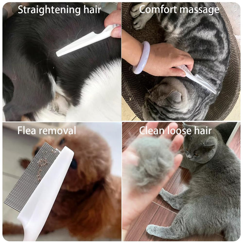 Flea Comb for Dogs and Cats, Pet Flea Comb, Multifunctional Pet Hair Comb Flea and Tear Stain Removal, Flea Comb for Small Dogs, Flea Comb for cats, Pets Grooming Comb Kit for Cats Dogs Puppies - PawsPlanet Australia