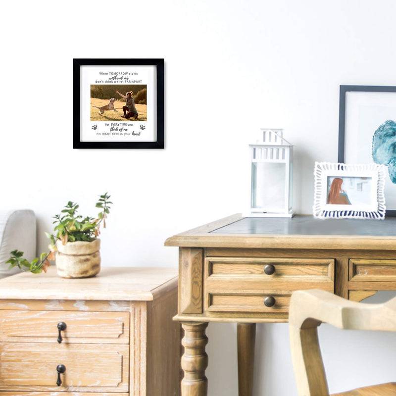 KCRasan Memorial Picture Frame for Pet Loss Gift - Remembrance Frame for Dog or Cat with Sympathy Tribute Keepsake(9x9 frame) 8x8-Black - PawsPlanet Australia