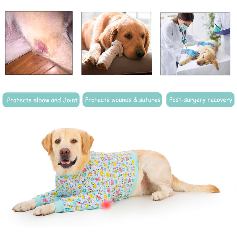 Dog Recovery Shirt for Front Legs, Dog Elbowpads Sleeve Protect Dogs Elbows Arms,Stop Licking Joints After Surgery, Help with Injury Healing Covers The Wound, Cone Alternatives (Blue, 5XL) Sweet Blue 5X-Large - PawsPlanet Australia