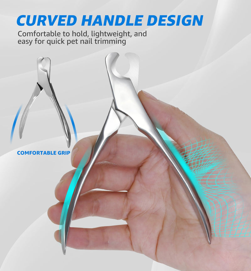 Pet Nail Clippers for Large Dogs, Wide-Opening Dog Nail Trimmer with All-Steel Material Sharp Durable Blades Built-in Spring, Professional Grooming Tool with Free Nail File for All Dogs & Cats - PawsPlanet Australia