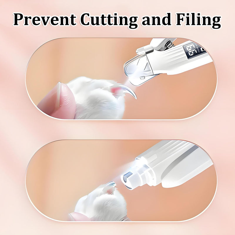 2 in 1 Dog Nail Trimmers & Clippers with LED Lights & Display,Splash Guard,Multiple Grinding Methods, Ultra-Quiet,USB Rechargeable, for Small, Medium, and Large Cats & Dogs White-03 - PawsPlanet Australia