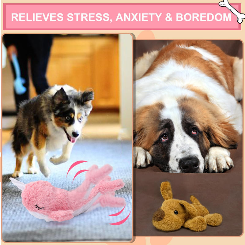 BABORUI Interactive Dog Toys Whale, Floppy Squeaky Dog Toys, Rechargeable Moving Dog Chew Toys for Small/Medium/Large Dogs/Puppy to Keep Them Busy (Pink) - PawsPlanet Australia
