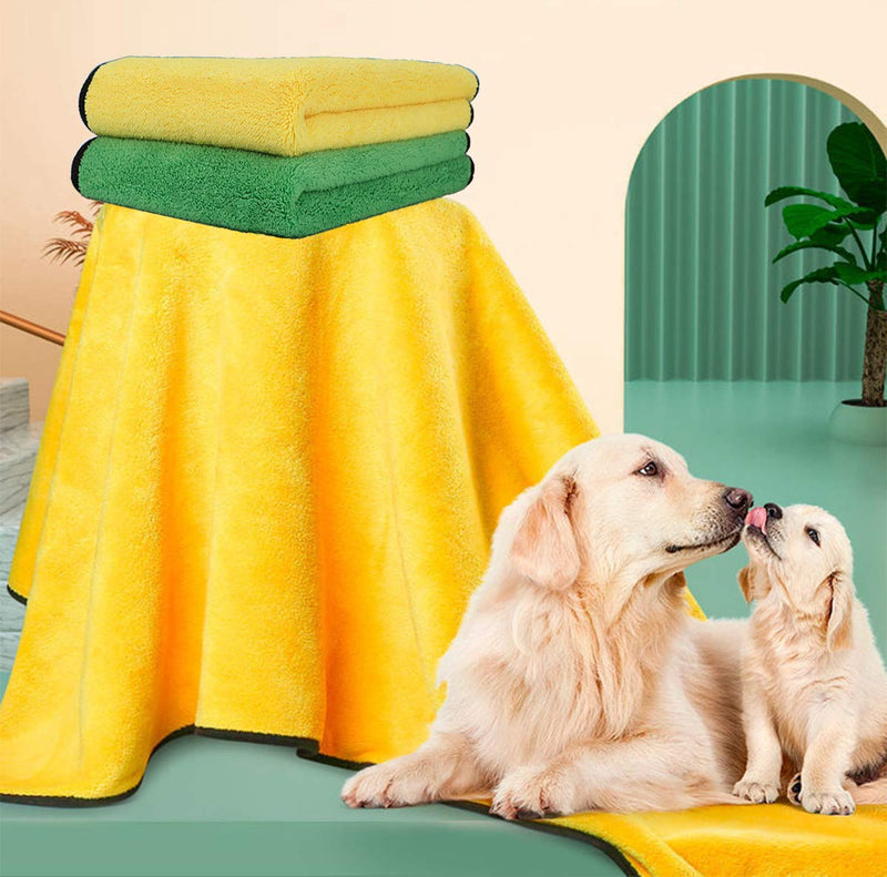 Kwispel 2 Pack Dog Towels Super Absorbent Pet Bath Towel Microfiber Dog Drying Towel for Small Medium Large Dogs and Cats, Machine Washable 2 x Small - PawsPlanet Australia