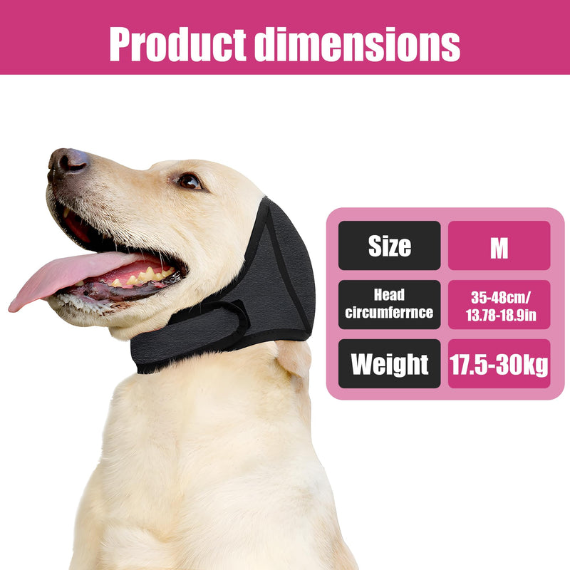 1PC Black Dog Ear Protector,Pet Ear Cover for Grooming,Bathing, Noise Reduction & Outdoor Activities,Soft Breathable Fabric,Adjustable Strap for Comfort Fit,M