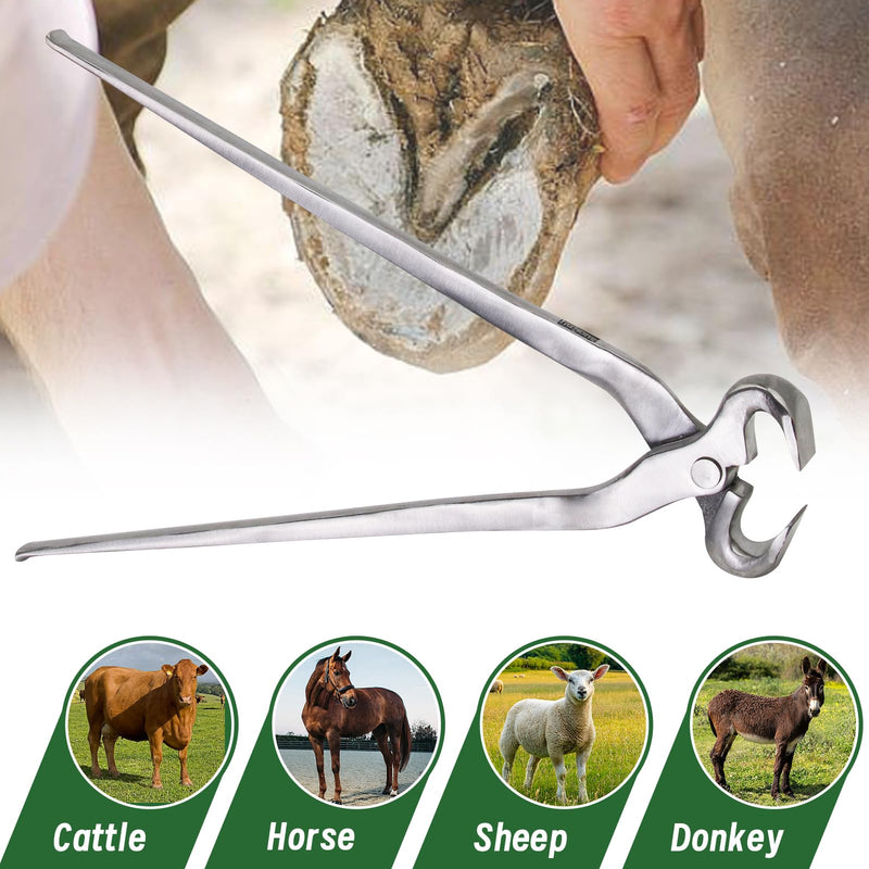 15" Stainless Steel Horse Hoof Nipper Ergonomic Tools Heavy-Duty Horse Hoof Trimmer Cutter,Professional Equine Grooming for Hoof Care, Horseshoe Removal,Hoof Trimming–Durable,Precision,Easy Use