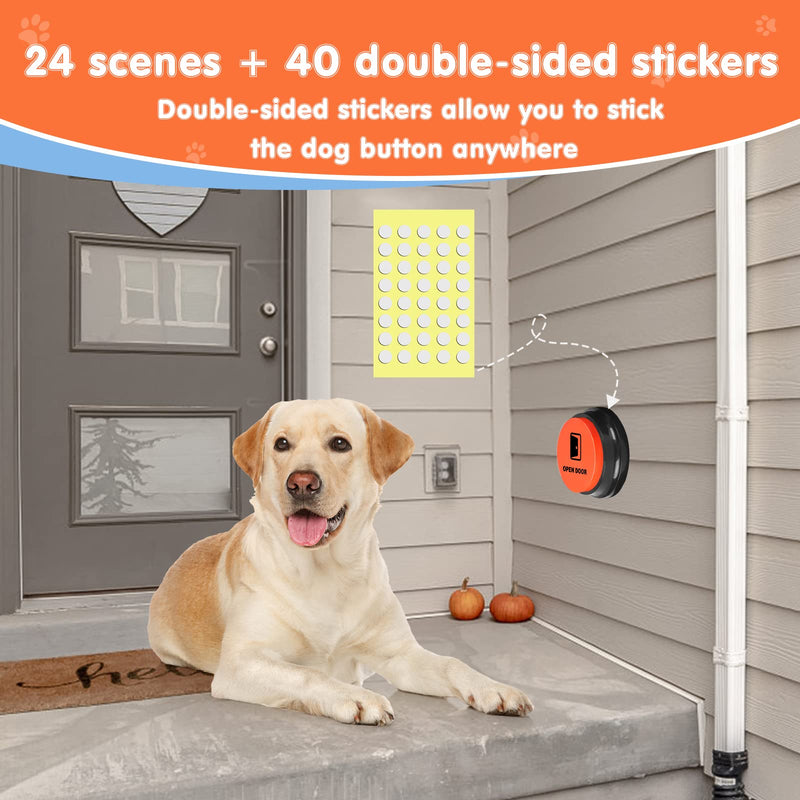 Dog Buttons for Communication,Talking Buttons for Dogs,4 Recordable Sound Buttons + 24 Scene Patterns + 1 Dog Button Mat+ 8 AAA Batteries 4 Pack - PawsPlanet Australia
