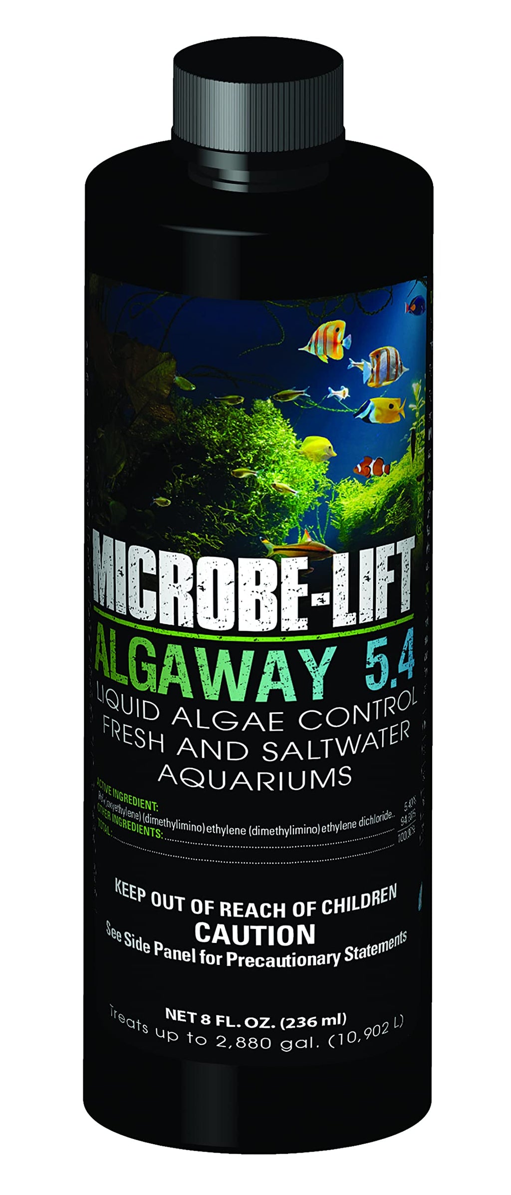 MICROBE-LIFT ALGAA08 ALGAWAY 5.4 Algae Control for Fresh and Salt Water Home Aquariums, 8 Ounces