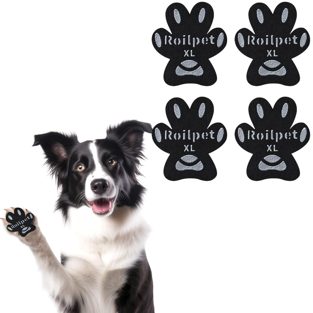 Dog Paw Protector Anti-Slip Pads, Toe Grips for Dogs from Slipping On Hardwood Floors, Stronger Self-Adhesive Paw Pad Provide Traction for Senior, Injured Dogs, (12 Sets - 48 Pads, XL) Black XL (2.32"x2" 41-60 lbs)