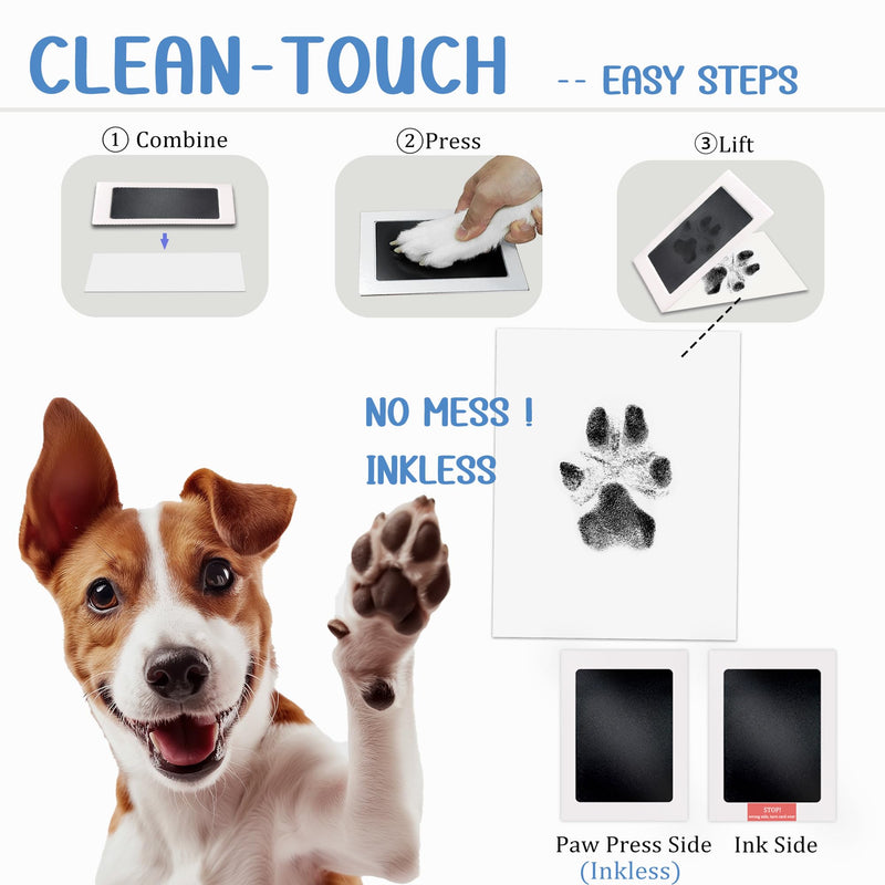 MYPAWLETS Paw Print Kit,Clean Touch/Inkless Ink Pad for Dog/Cat Pawprints,Paw Print Stamp Pad for Dogs,Dog Paw/Nose Print Kit Keepsake,Pet Paw Print Impression Kit with Frame,Gifts for Pet Parents-4M Medium (4 Pack) - PawsPlanet Australia