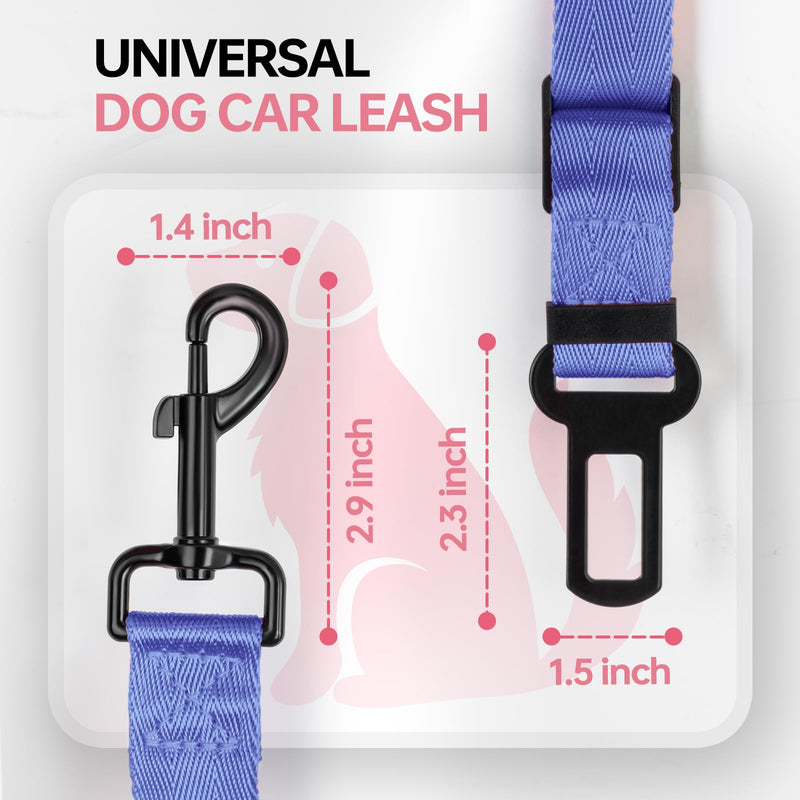 3 Pack Thickened Dog Seat Belt, Set Retractable Dog Car Adjustable Seatbelts for Vehicle Nylon Pet Safety Heavy Duty & Elastic & Durable Car Harness for Dogs, Blue Dark blue - PawsPlanet Australia