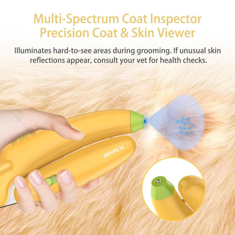 Dog Nail Clippers with LED Light & Nail File – Professional at-Home Pet Grooming Kit, Razor-Sharp Claw Trimmer & Built-in File for Safe, Stress-Free Trimming on Dogs Cats. Yellow - PawsPlanet Australia
