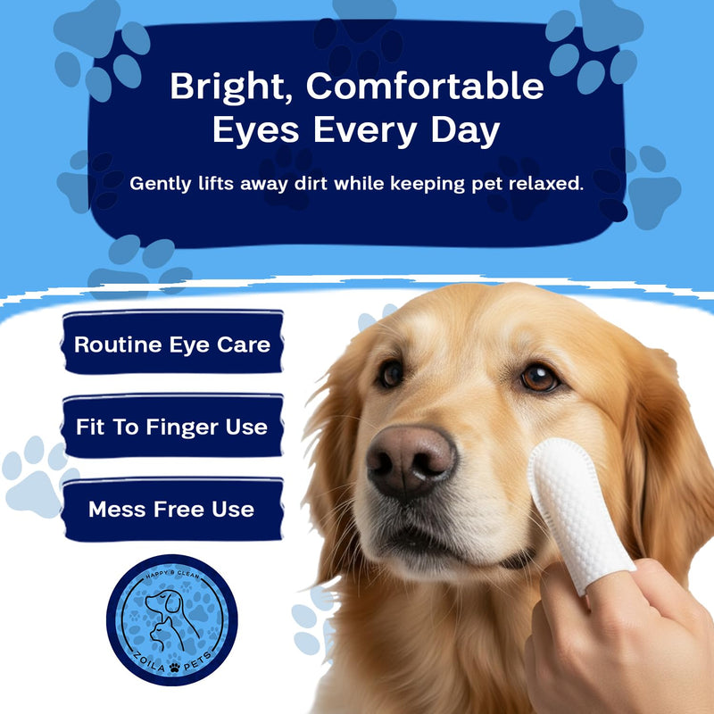 Dog Eye Cleaner Wipes & Cat Eye Wipes | Scent Textured Tear Stain Remover for Dogs, Eye Wipes for Dogs, Dog Tear Stain Remover, Dog Eye Wipes for Discharge and Crust | 50 Count (Unscented) Unscented - PawsPlanet Australia