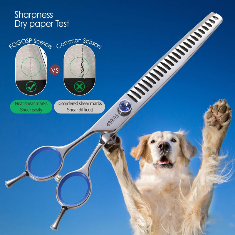 Chunkers Dog Grooming Scissors Left Handed 7.0'' Professional Thinning Shears for Dogs Pet Grooming Scissors Chunkers Shears Dog Grooming Japan 440C 70% Thinning Rate 18 Teeth(7.0'' Chunkers) 7.0 inch - PawsPlanet Australia