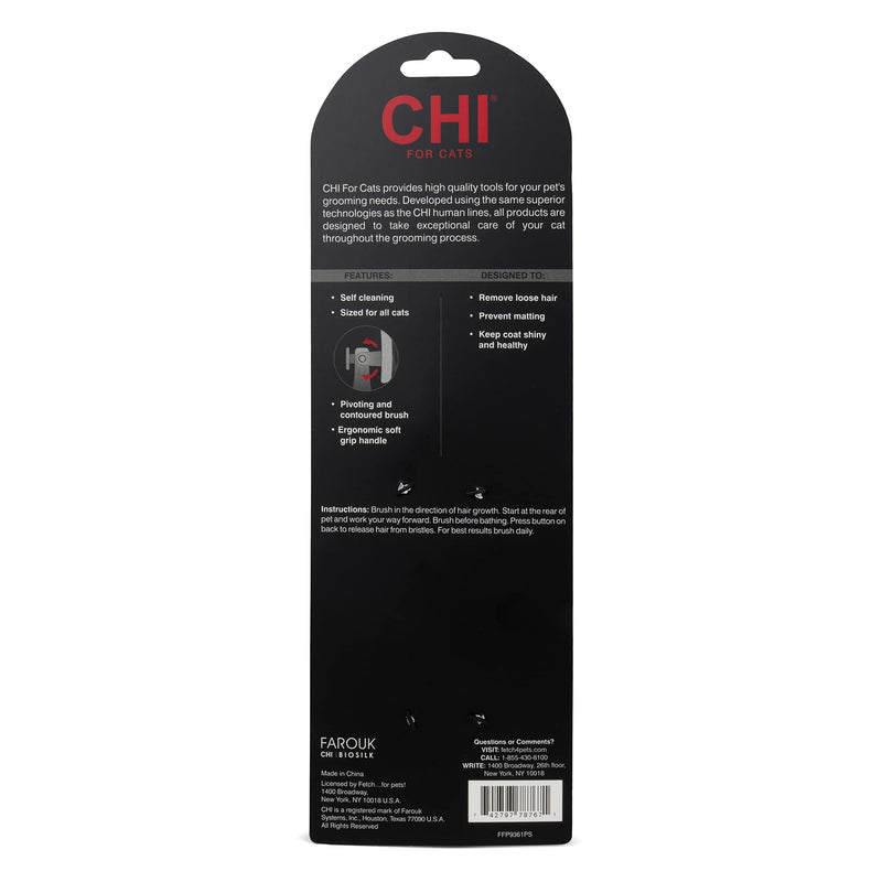CHI for Cats High-End Self-Cleaning Slicker Brush, Perfect for Indoor Long-Haired Pets, Effective Shedding and Grooming Tool - PawsPlanet Australia
