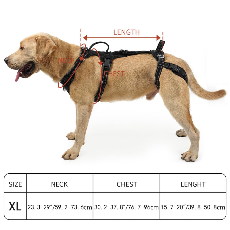 COODEO Mobility Dog Lift Harness, Support Sling & Walking Sling for Dogs, Pet Rear Leg Rehabilitation Support Vest, Dog Carrier for Senior Dogs with Joint Injuries, Arthritis, Up Stair (Black, XL) Black