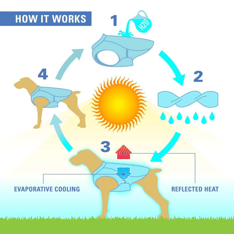 Kurgo Dog Core Cooling Vest - Summer Cooling Jacket - Evaporative Cooling Coat - Harness-Compatible - Reflective Accents - Grey - Medium Medium (Pack of 1) - PawsPlanet Australia