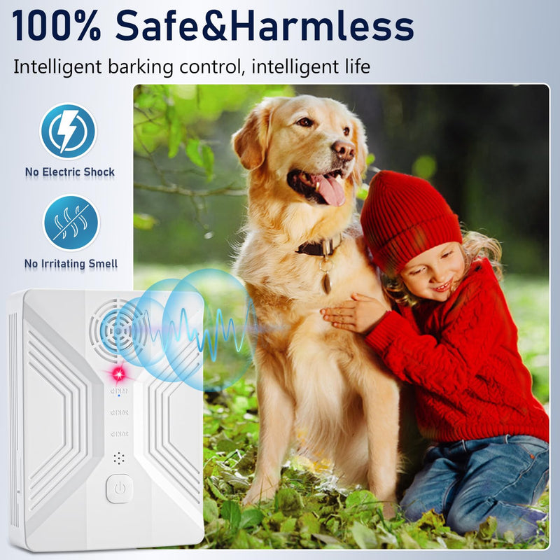 Anti Barking Device For Dogs, 55 Ft Dog Barking Deterrent Devices, 4 Frequency Weatherproof Ultrasonic Bark Deterrent, Effective Stop Barking Dog Devices, Stop the dog from barking at a distance