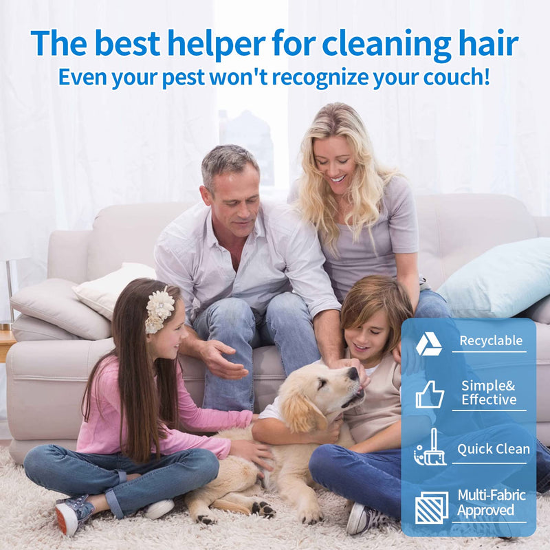 Reusable Cat Hair Remover - Special Dog Hair Remover Multi Fabric Edge and Carpet Scraper - Easy Pet Hair Remover for Couch, Pet Towers & Rugs - Gets Every Hair! (1PCS-Blue) 1pcs-blue - PawsPlanet Australia