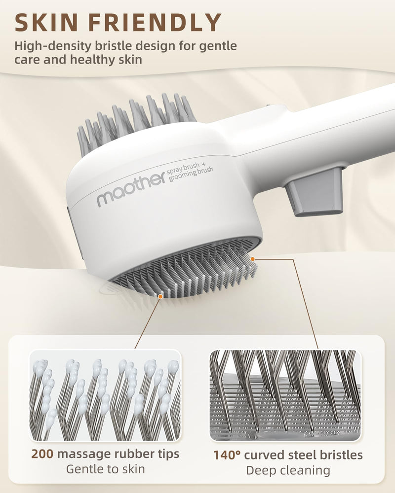 Maother Steam Cat Brush for Indoor Cats, 2-in-1 Cat Grooming Shedding Brush with Spray & Massage Pins, Anti-Static - B1 - PawsPlanet Australia