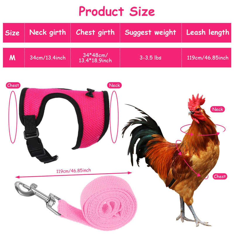 Chicken Harness with Leash Set, Upgraded Double Adjustable Mesh Breathable Chicken Training Harness, Pets Leash for 3-4 Lb Hens Duck Goose Small Pets Training Walking Supplies (4 Colors) - PawsPlanet Australia
