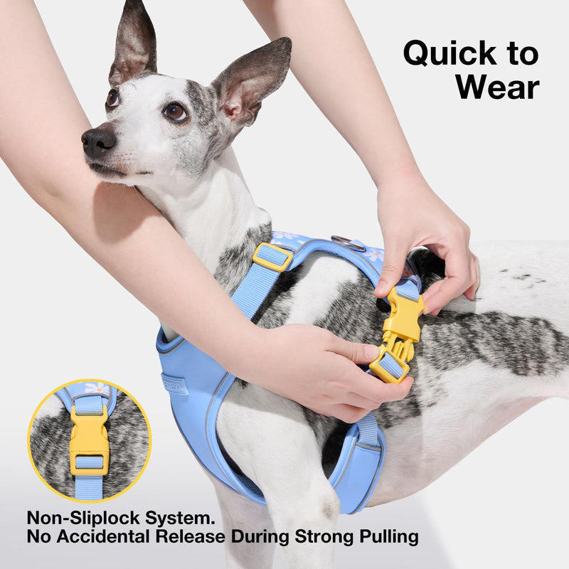 VETRESKA Dog Harness for Small Medium Dogs No Pull, Puppy Harness and Leash Set Adjustable Reflective No Choke Pet Vest Easy Control Harness for Dogs/Cats with Anti-Tangle Dog Leash, Daisy S - PawsPlanet Australia