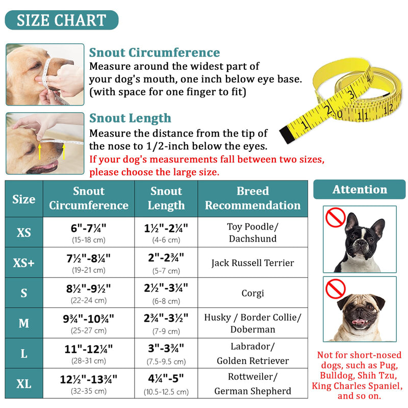 Mayerzon Dog Muzzle, Soft Mesh Covered Muzzles for Small Medium Large Dogs, Poisoned Bait Protection Muzzle with Adjustable Straps, Prevent Biting Chewing and Licking L: Snout:11"-12¼" Black