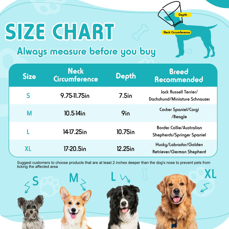 Dog Cone Collar, Transparent Recovery Collar for Large Medium Small Dogs, Soft Cone for Dogs After Surgery to Prevent Licking Wound, Enhanced Visibility Elizabethan Collar Ultra Transparent XL(Neck:17-20.5") - PawsPlanet Australia