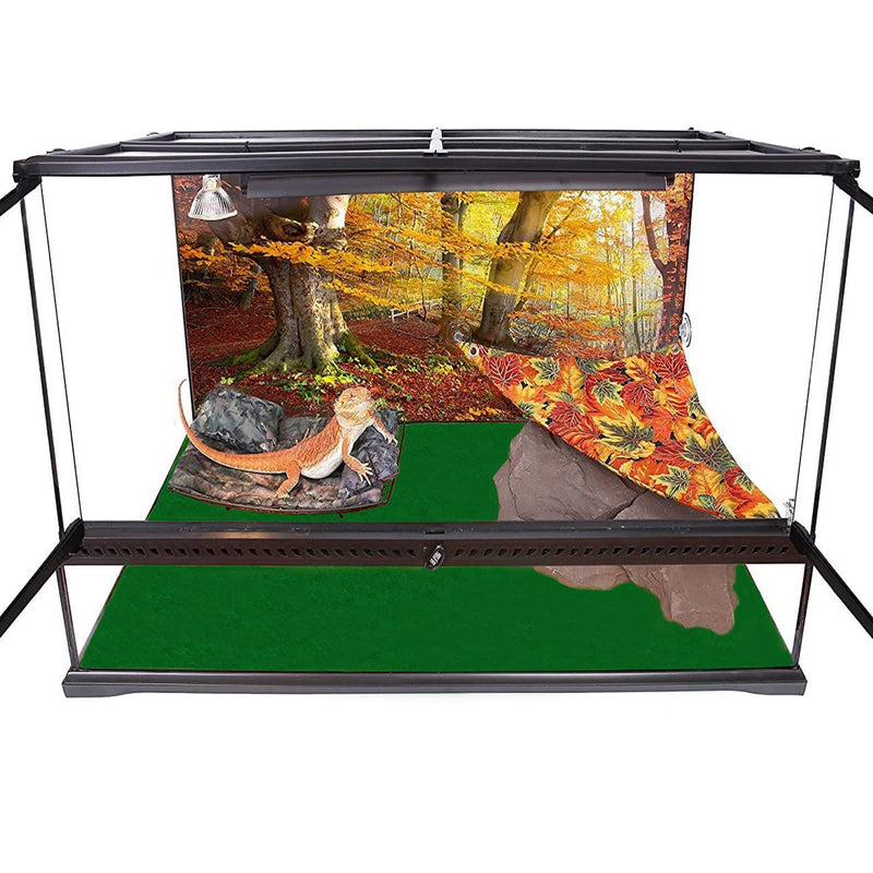 48" x 18" Reptile Carpet, Terrarium Liner Bedding Reptile Substrate Sand Mat for Cage Lizard Bearded Dragon Gecko Snake Tortoise Green