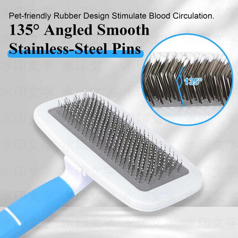 French Bulldog Brush,Skin Friendly Effectively Tackle Shedding,Essential French Bulldog Accessory for Your Pets,Blue - PawsPlanet Australia
