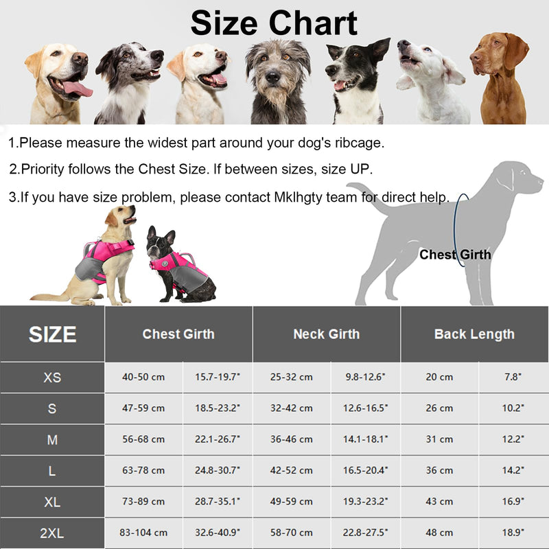 Dog Life Jacket, Reflective & Adjustable Dog Life Vest for Swimming & Boating, Ripstop Pet Safety Vest with Rescue Handle, High Buoyancy Dog Life Preserver for Small Medium Large Dogs Pink - PawsPlanet Australia