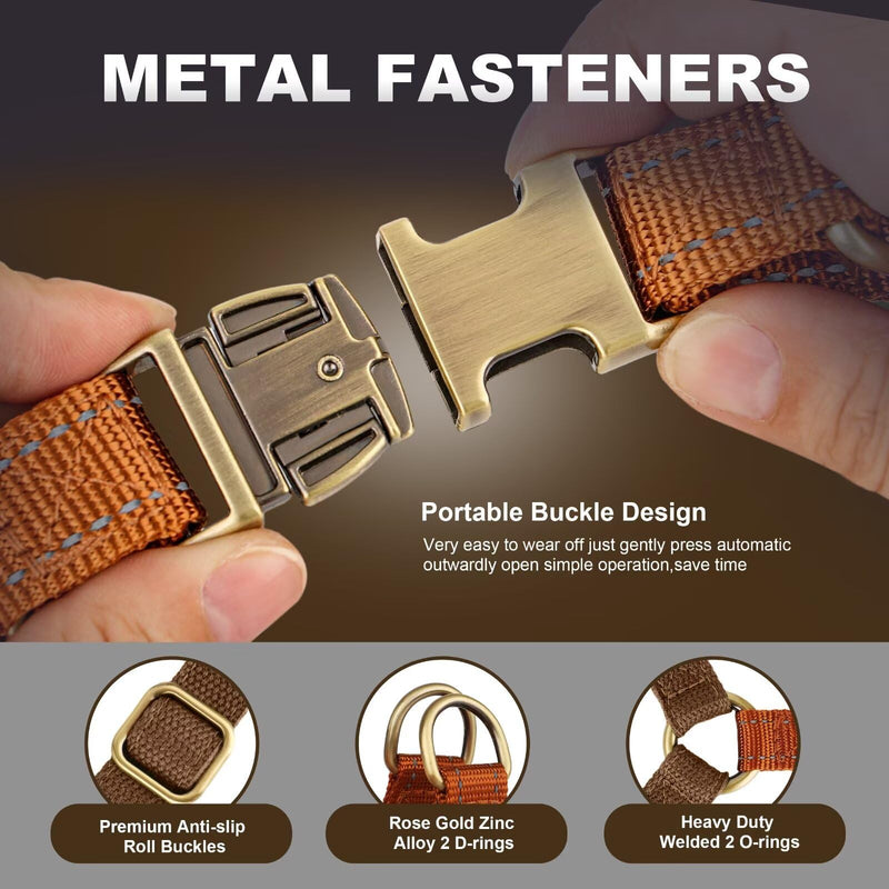 Didog Step in Dog Harness with Metal Buckles, Freedom Nylon Dog Halter Vests for Small Dogs Easy Walking Training(S:Chest 13-22", Brown) S: Chest 14-22", Fit 7-18 lbs - PawsPlanet Australia