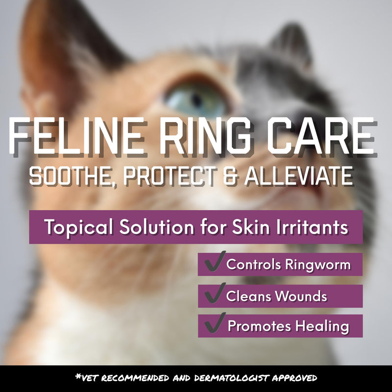 FlexTran Feline Ring Care | Control & Help with Cat Ringworm, Mange, Dermatitis, Dog Paw Yeast. Also works on Dogs, Hamsters, Guinea Pigs, Rabbits, etc. Makes 32 oz of spray for Cats and Itch Relief