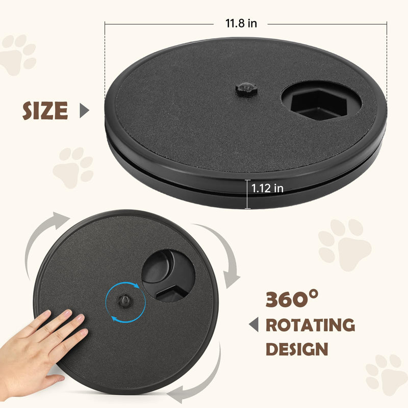 Dog Nail Scratch Board - 3 in 1 Rotatable Round Dog Scratch Pad with Treats Box, Dog Nail File Toy for Dog Nail, Dog Scratch Pad for Nails，Dog Scratcher for Small and Large Dogs - Sandpapers Included Black - PawsPlanet Australia