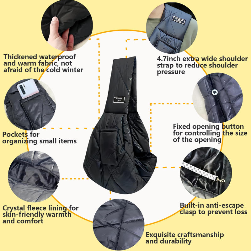 Cat and Dog Sling,Hands-Free Pet Carrier for Puppies,Dog Slings for Small Dogs for Small Pets,Windproof,Warm and Comfortable - PawsPlanet Australia